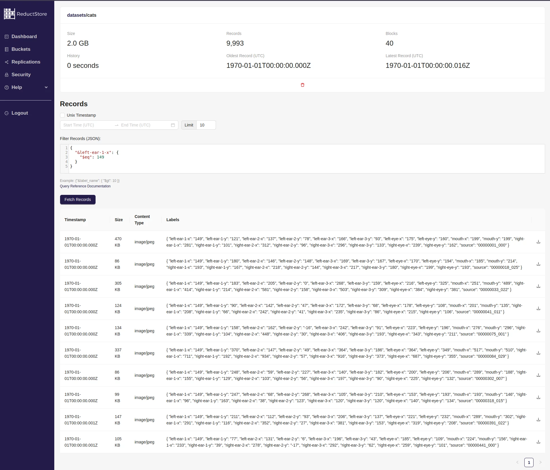 Data Browsing in Web Console