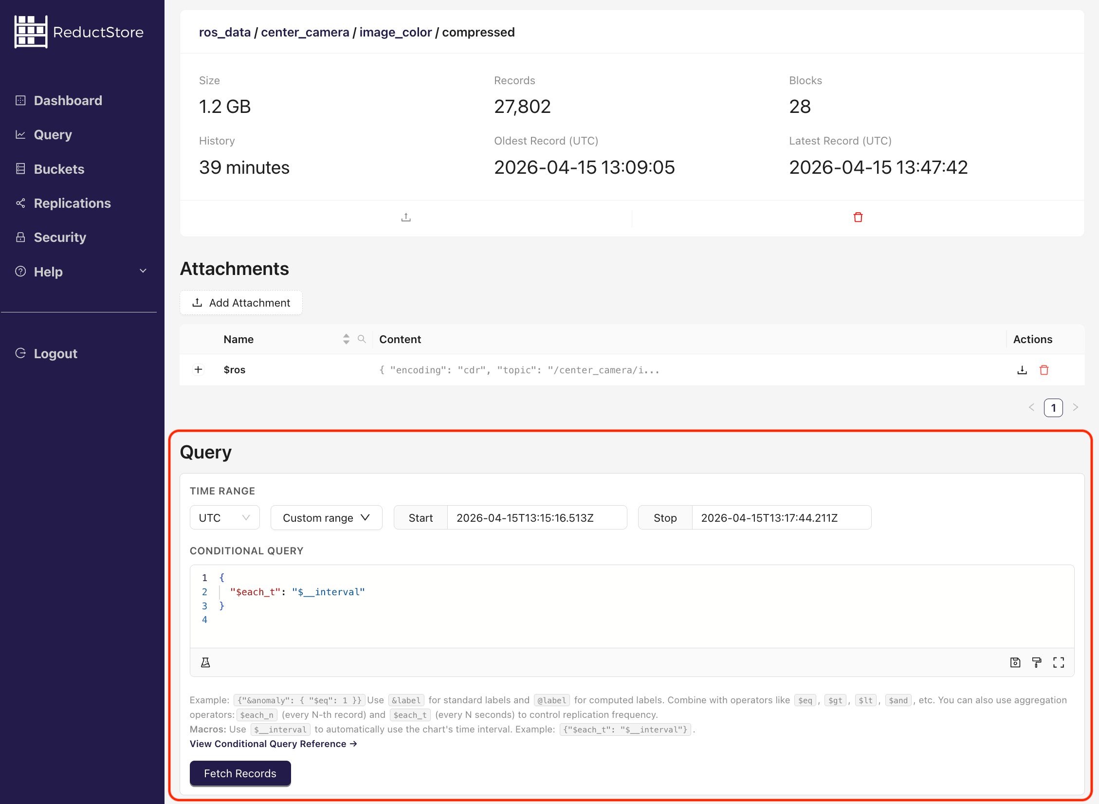 Query panel in Web Console
