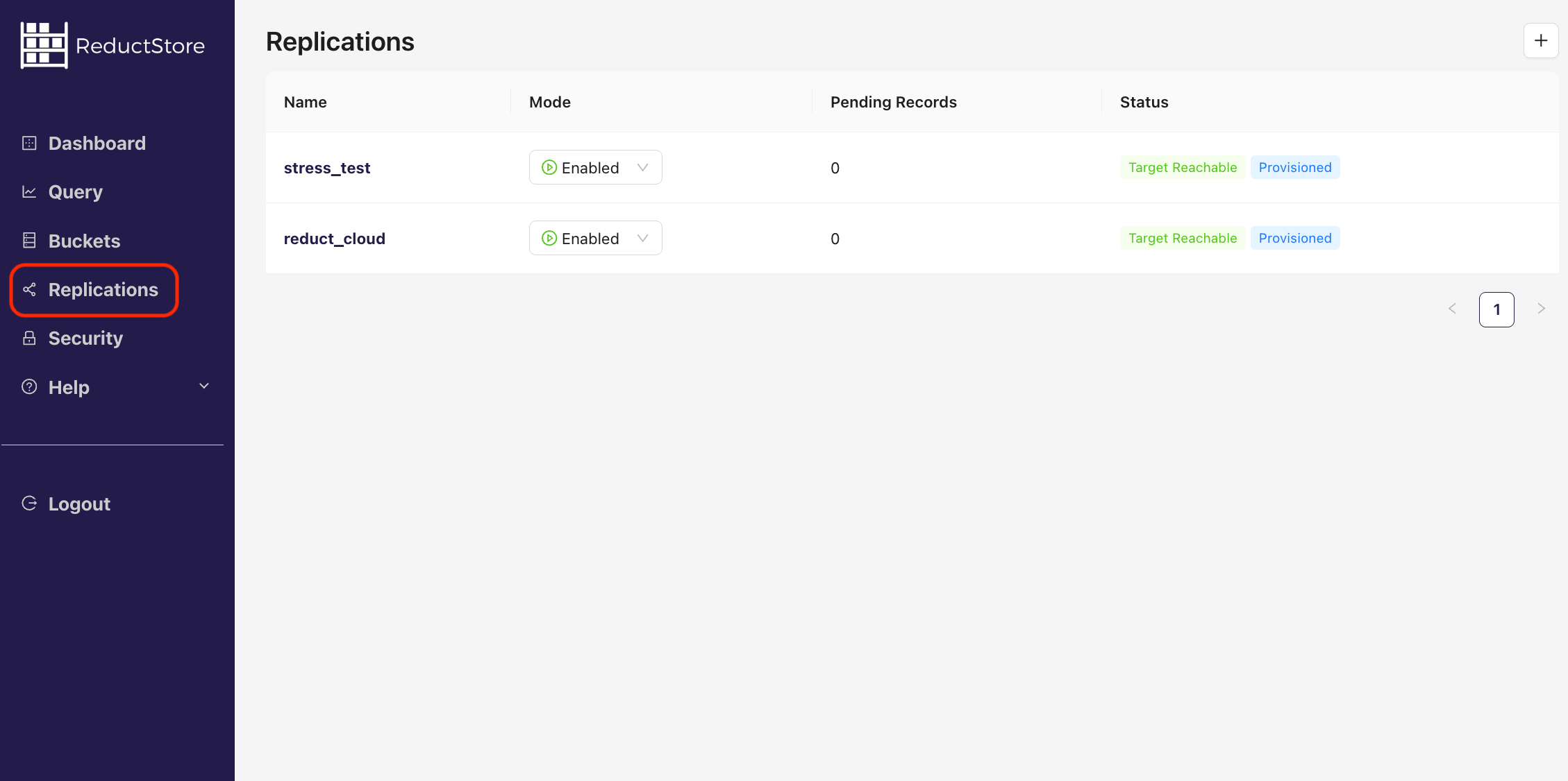 Create Replication
Task