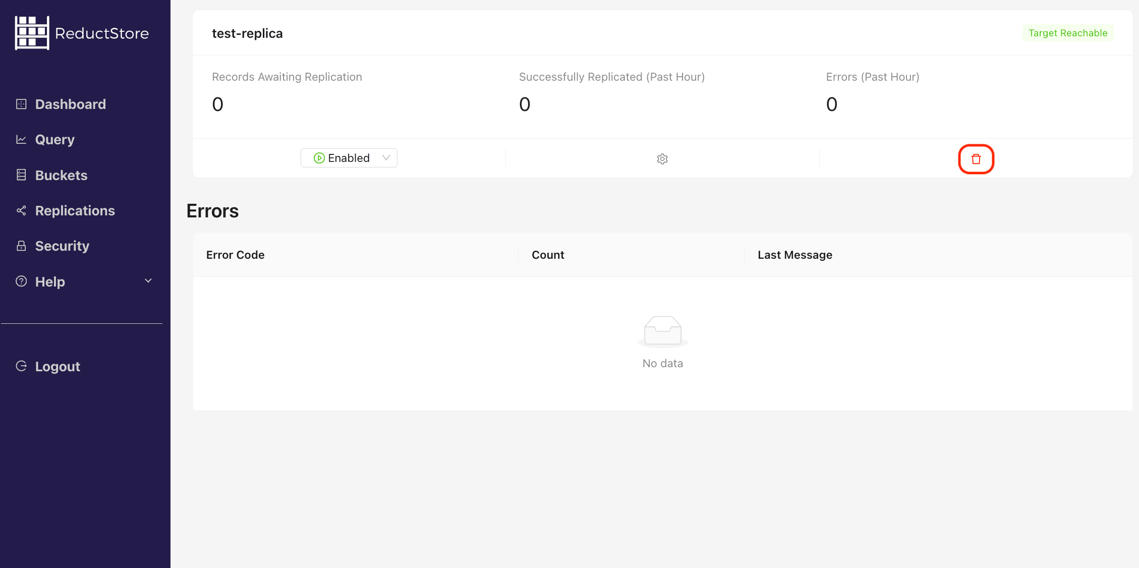 Remove Replication Task