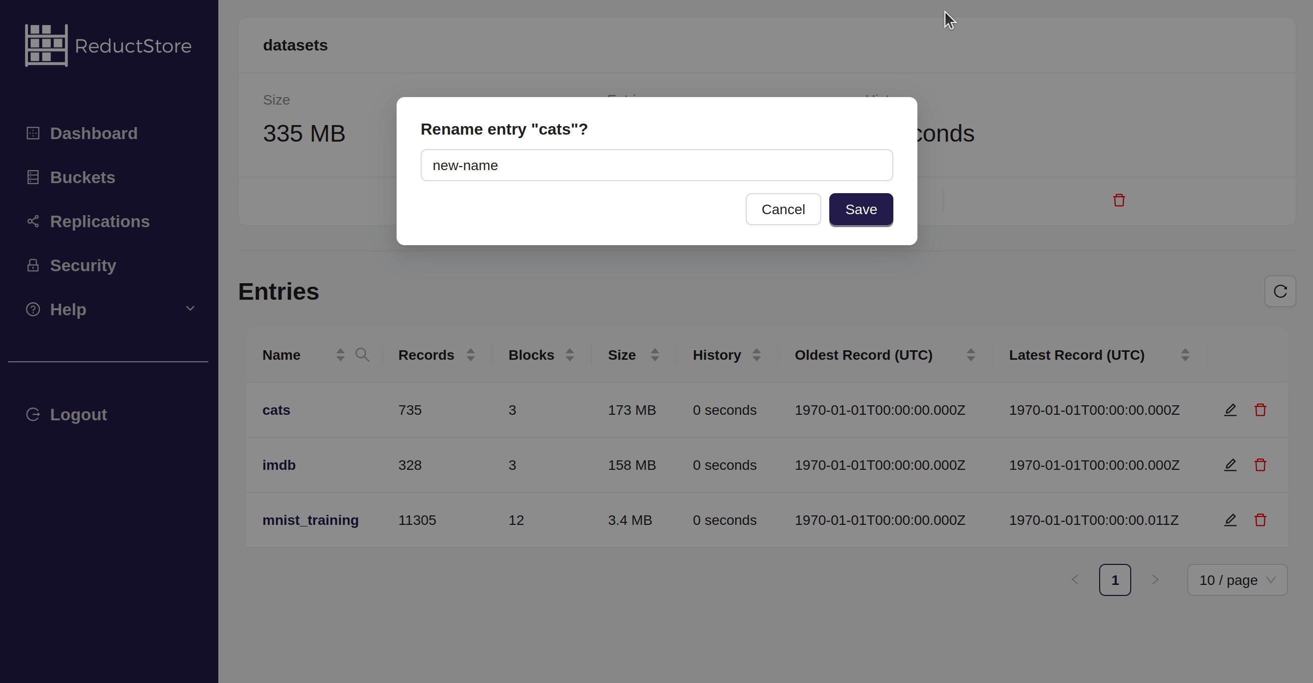 Save entry name with Web Console